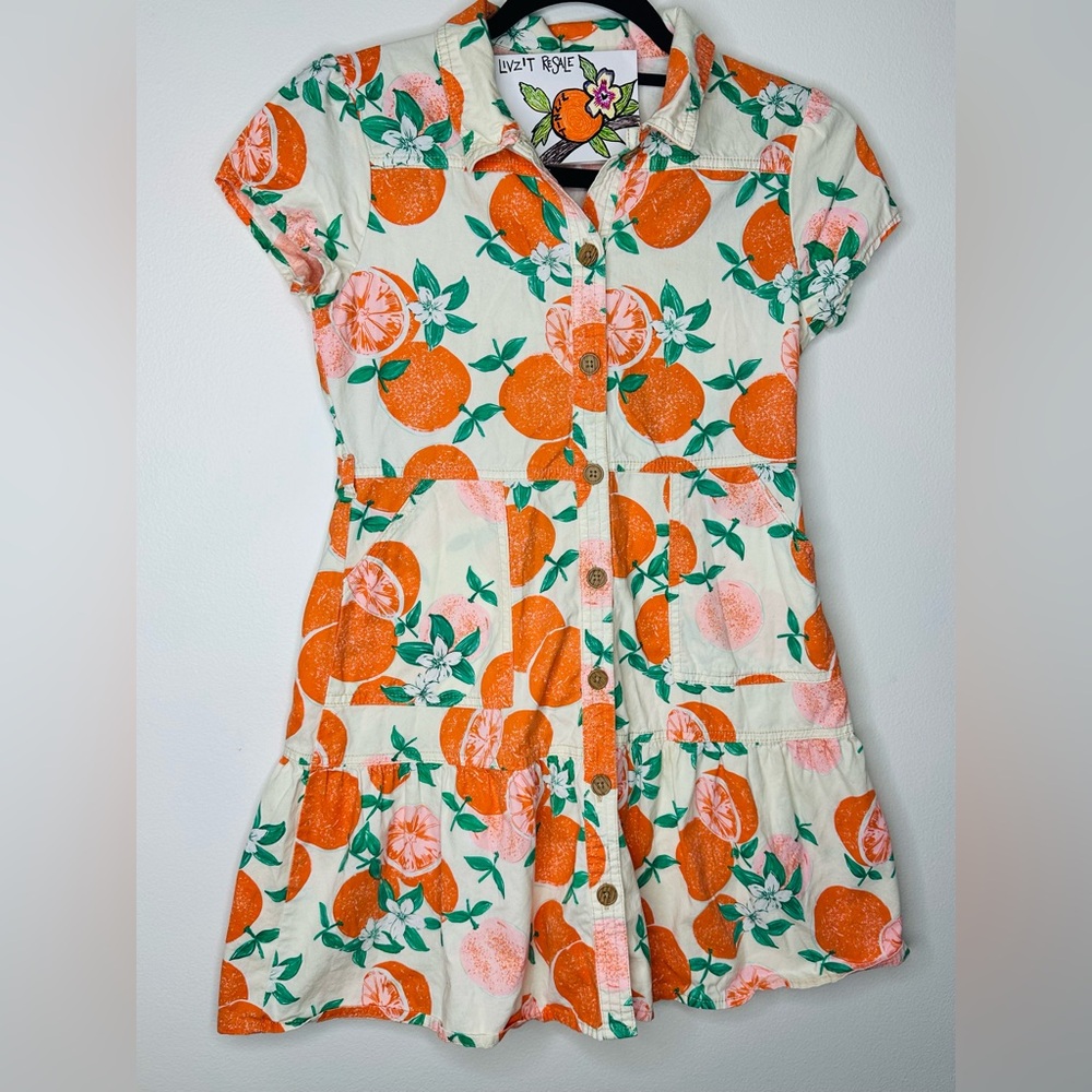 Wonder Nation orange girls dress L (10-12)